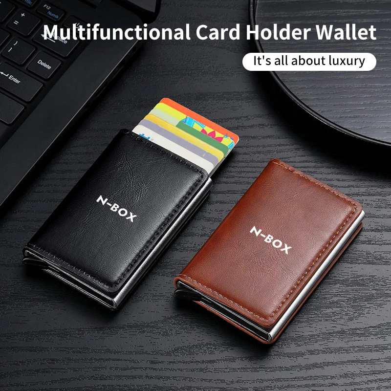 Car Logo Credit Card Holder Bank Card Case Men Women Leather Mini Wallet For Honda NBOX Civic Accord Fit City Vezel CRV Pilot Ja