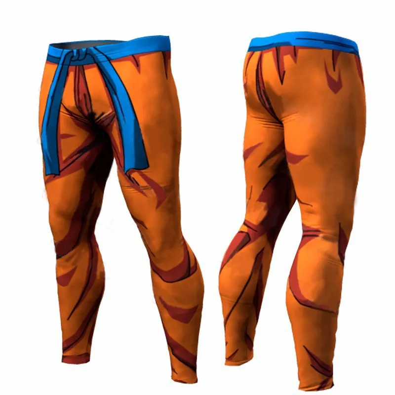 Pantalones de compresión con estampado 3D de Goku para hombre, mallas ajustadas para el sudor, pantalones largos de disfraz de Vegeta