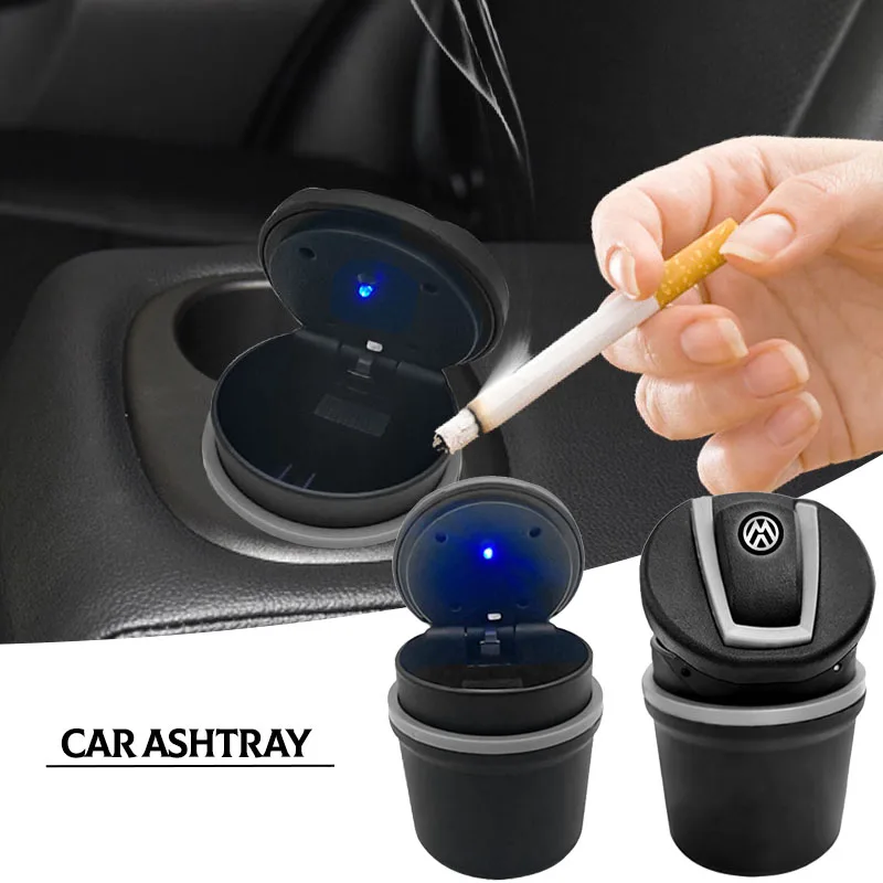 

Портативная автомобильная пепельница-подстаканник с крышкой и LED-подсветкой для Volkswagen Tharu R, Polo, Tiguan, Passat R-Line, Scirocco, Golf, Arteon