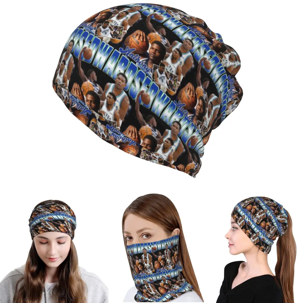 

Anthony Edwards Bandana Neck Gaiter Magic Scarf Multifunction Headwear Beanies Hat Unisex Adult Windproof