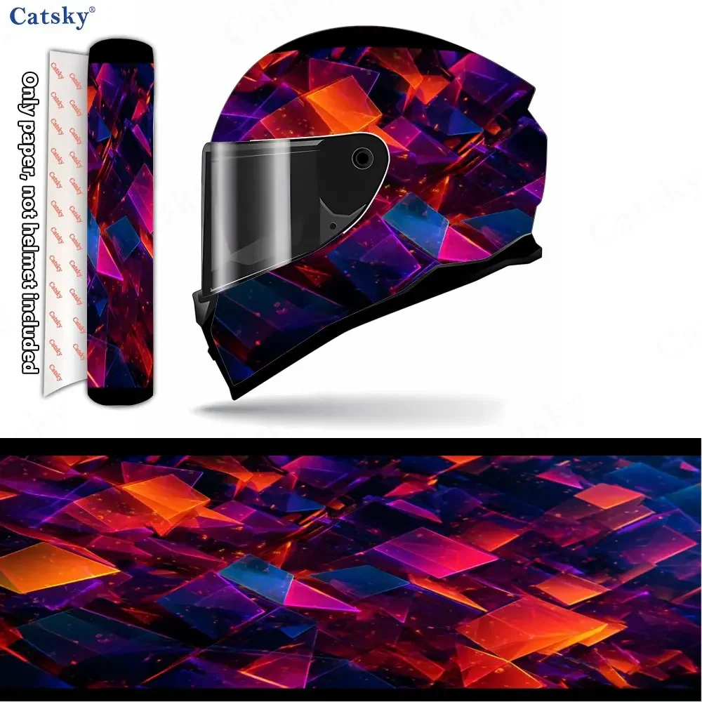 Irregular Abstract Painting Pattern Helmet Stickers-Durable And Waterproof PVC Material,Self Adhesive Motorcycle Racing Helmet A