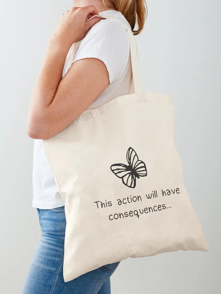 Life is Strange: Minimalist This Action will have Consequences Tote Bag reusable shopping bag Canvas Tote Bag