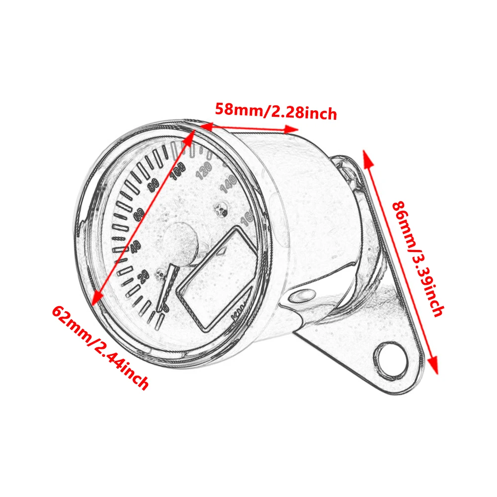 12V LCD Digital Motorcycle Speedometer Odometer Indicator Speed Meter Dash Board Instruments Gear Universal for Honda Yamaha