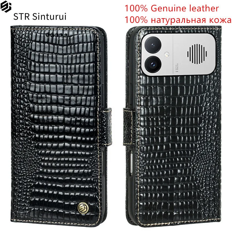 

STR Genuine lizard grain leather card Slot Wallet Cover For Xiaomi Redmi K90 Max Magnetic button Flip shockproof phone Case