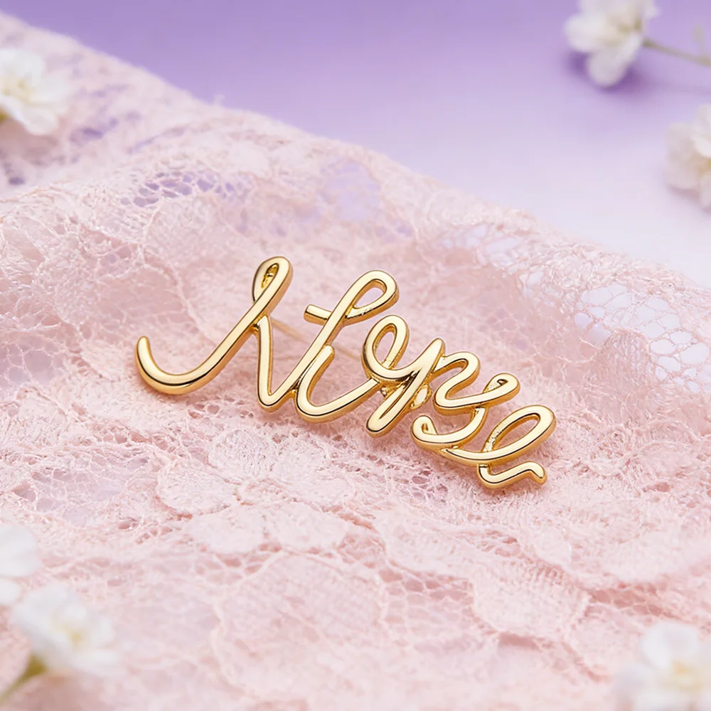 Nurse Identity Lapel Pin Golden Sliver Script Letter Brooch Medical Themed Jewelry Gift Fashion Bag Cloth Accessories
