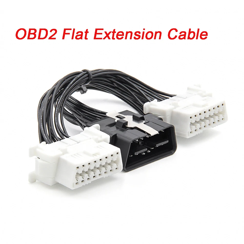 

OBD2 Flat Extension Cable Full Needle And Full Line DIY Snap-on Fixed 30cm 1 IN 2 Converted OBD2 Cable With 16Pin Connected