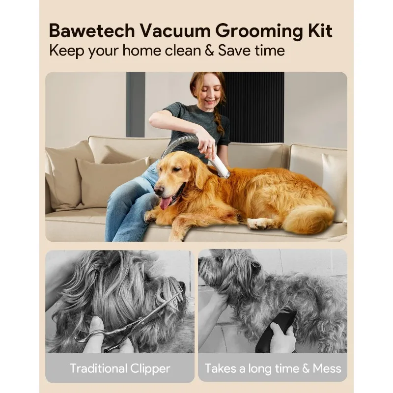 Dog Grooming Vacuum, 2.5L Large Capacity, 10000PA Powerful Suction 99% Pet Hair, 4 Grooming Tools for Dogs Cats Home Cleaning