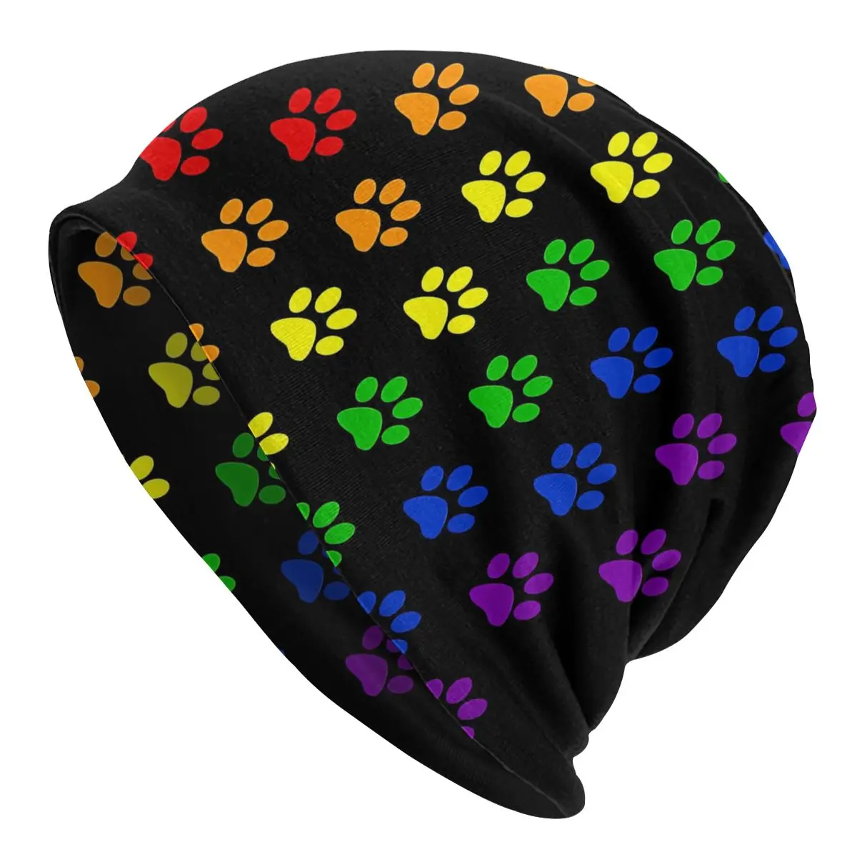 

Rainbow Paws Pride Flag Unisex Bonnet Winter Warm Running Hats Double Layer Thin Hat Breathable Caps