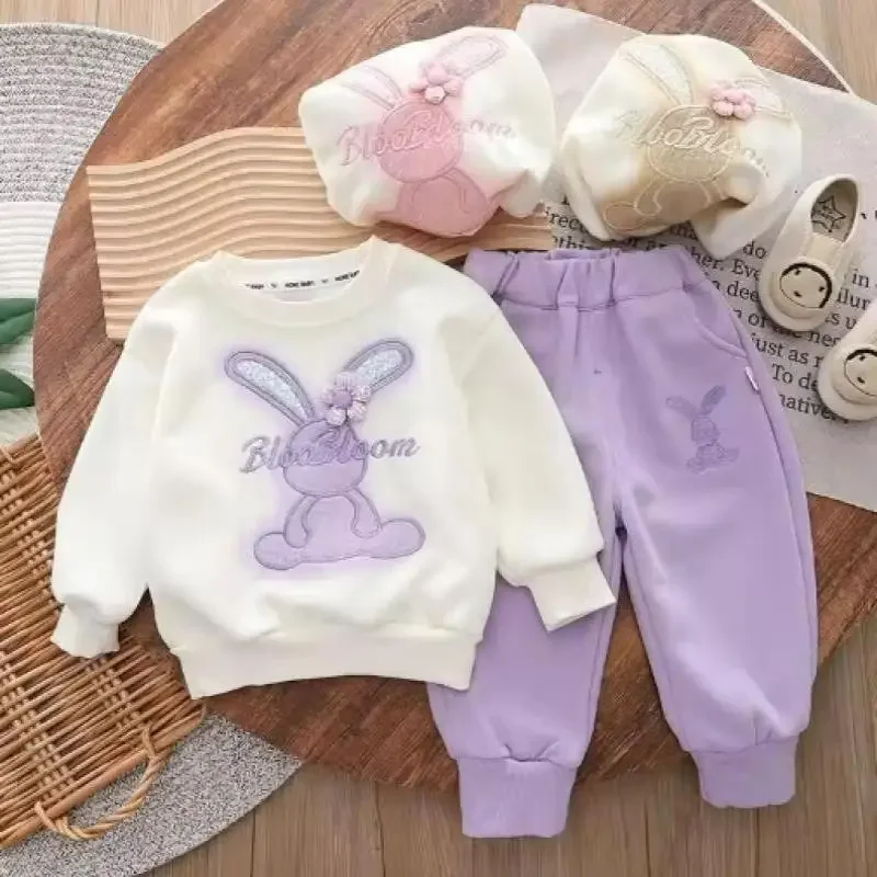 2025 New Spring Autumn Fashion Girl Clothes Children Cute Casual T-Shirt Pants 2Pcs/sets Toddler Sports Costume Kids Tracksuits