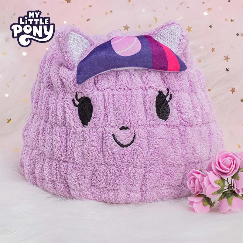 2024 New Animation Cute My Little Pony Kids Hair Drying Cap Kawaii Girls Super Absorbent Quick-Drying Shower Cap Hair Towel