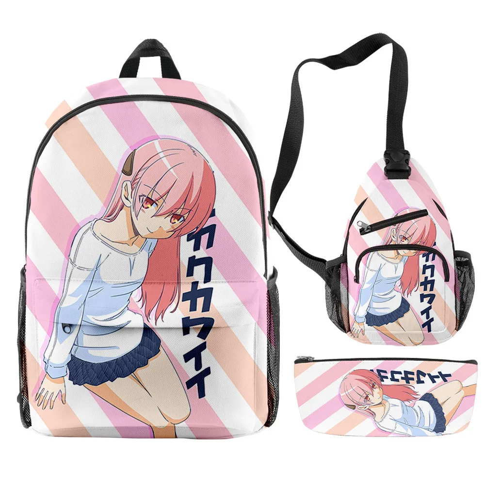 Cartoon Youthful Funny Tonikawa Kawaii 3pcs/Set Backpack 3D Print Bookbag Laptop Daypack Backpacks Chest Bags Pencil Case