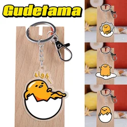 Sanrio Gudetama Keychain Cartoon Acrylic Schoolbag Pendant Keyring Fashion Car Key Chains Jewelry Gift Decoration Accessories