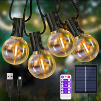 Solar Fairy Lights Outdoor,USB& Solar powered LED Outdoor Fairy Lights with Shatterproof Bulbs IP44 for Patio Fairy Light