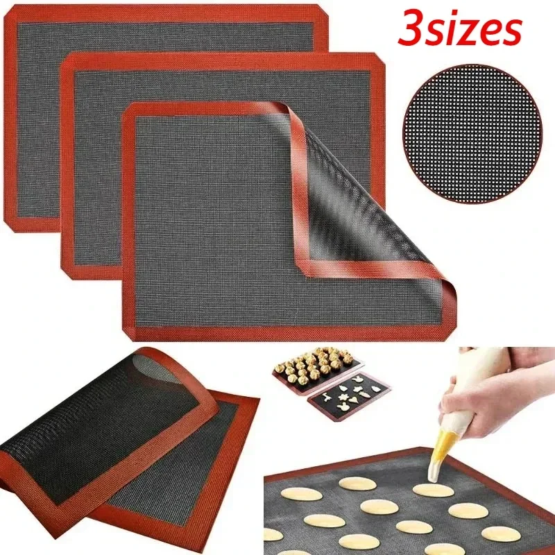 Silicone Breathable Baking Mat High Temperature Resistant Non-Stick Cookie Bread Baking Mat Oven Microwave Kitchen Baking Tools