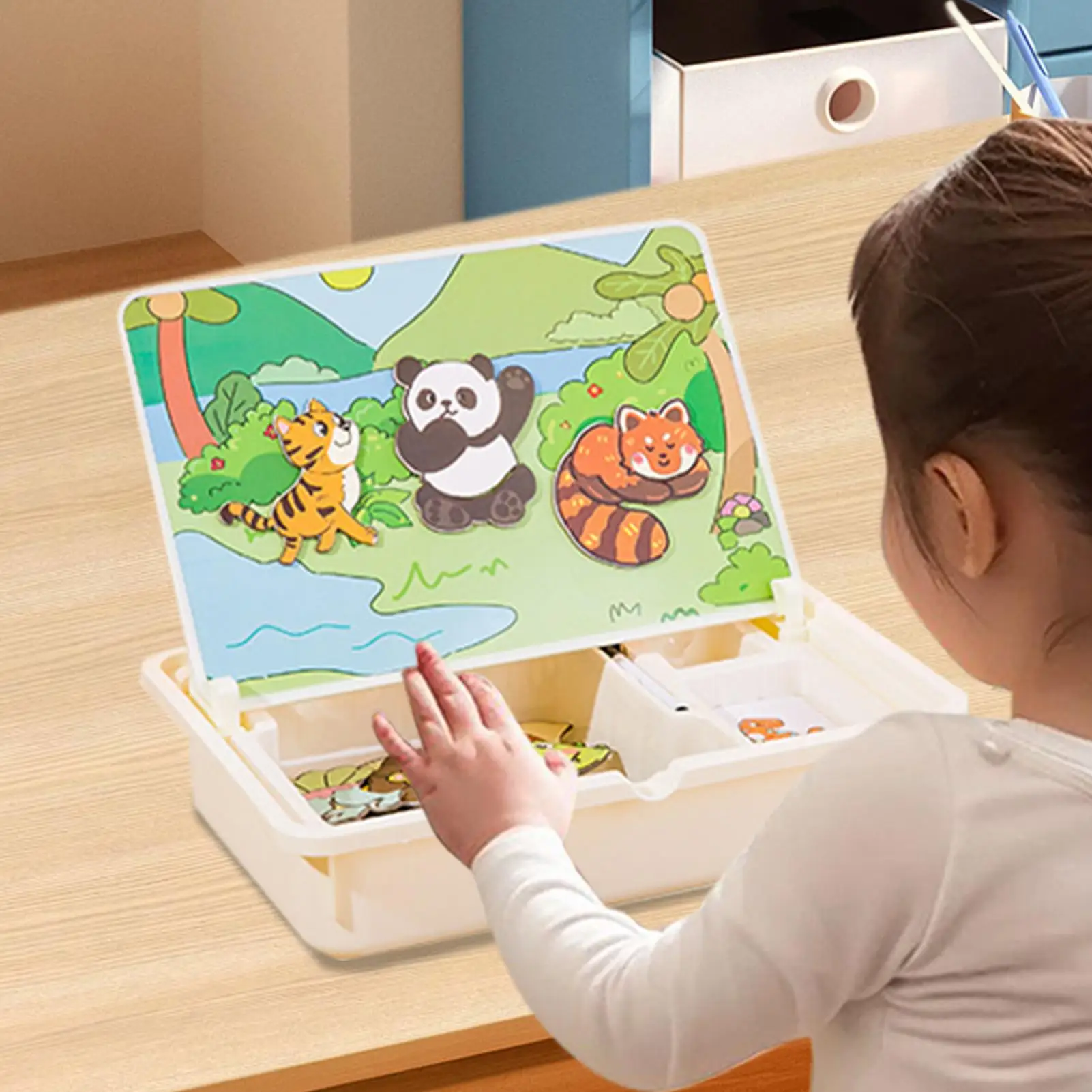 

Magnetic Puzzle Box Toy Preschool Toddler Magnetic Puzzle Game Toddler Travel Games With Carrying Case For Preschoolers Kids