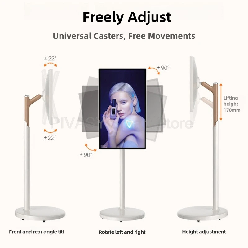 21.5 24 Inchs With Floor Stand Android Touch Screen Smart Tv Tablet Portable Movable Gaming Live Room Wireless Screen Mirroring