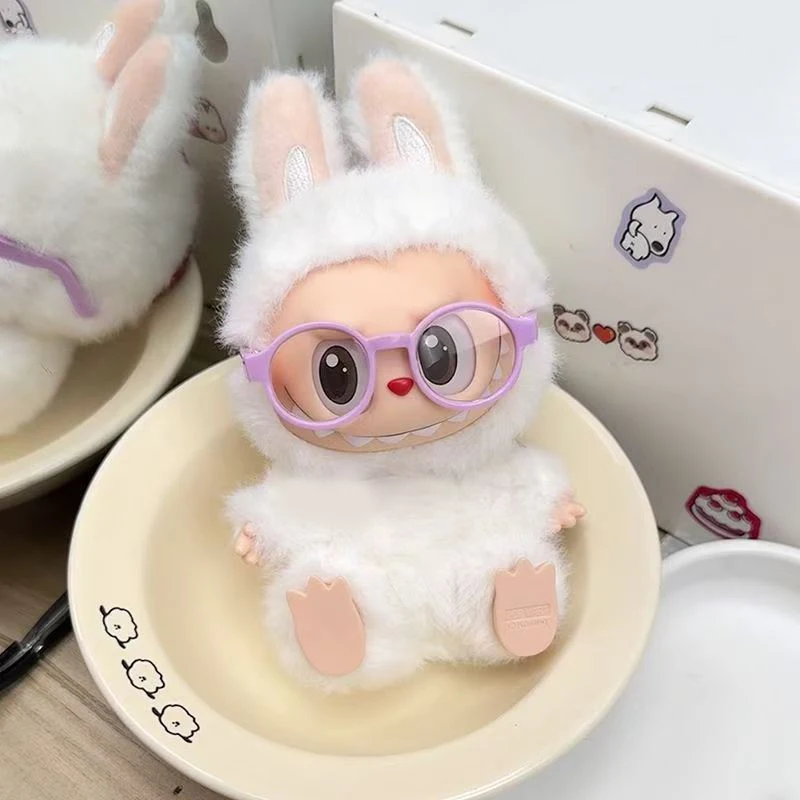 17cm Mini Plush Doll'S Grasses Accessories For Korea Kpop Exo Labubu Idol Cool Sunglasses Black White Pink Yellow Glasses
