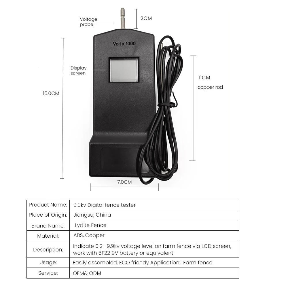 9.9 KV volts New Product Digital Voltmeter For Electric Fence -Ships free !