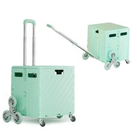 75l Climbing Stairs Folding Shopping Cart Hand Cart Trolley Foldable Box Cart Carrier Luggage Trolley Transportation Box Cart