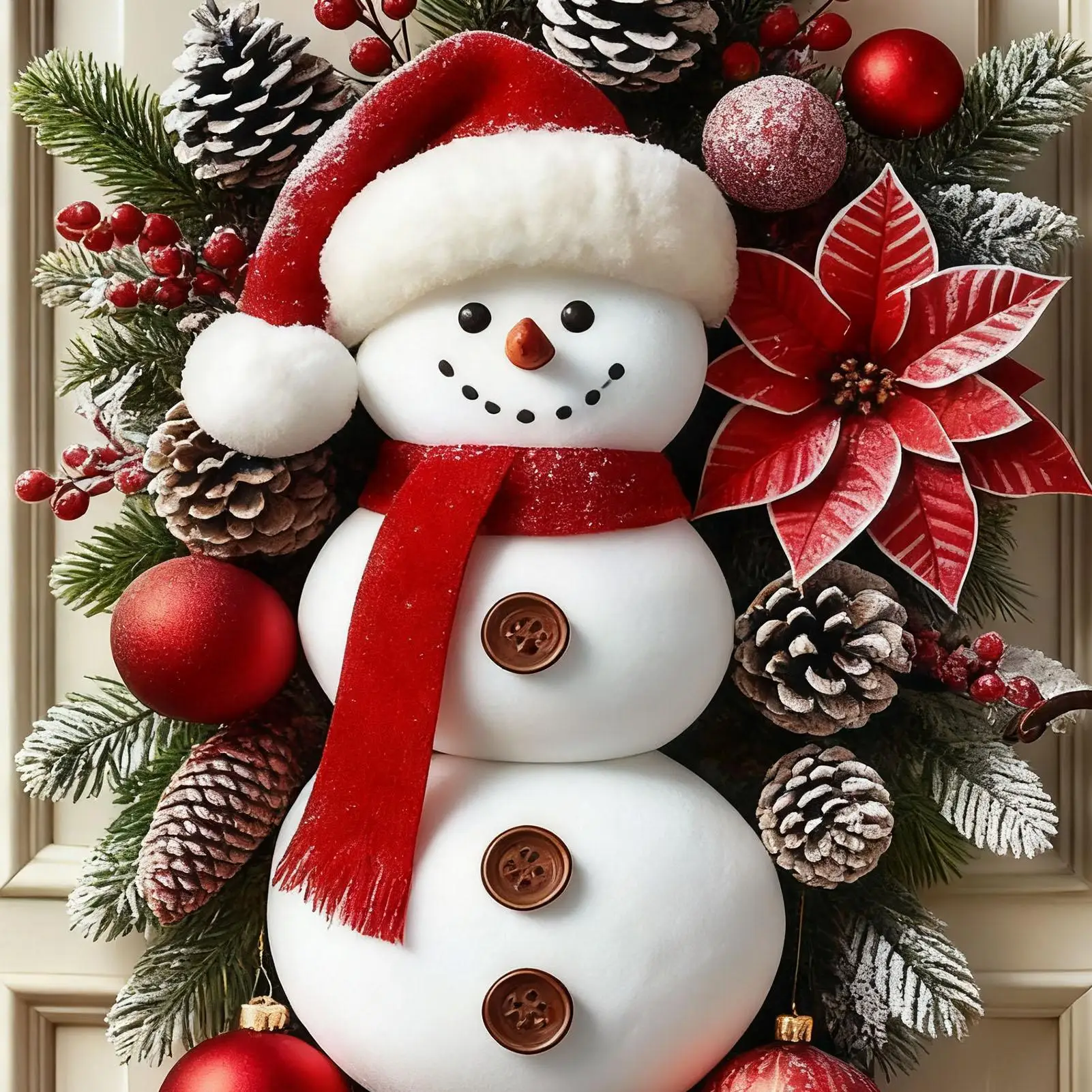 Weihnachts-Türdekorationen, große künstliche Ornamente, Weihnachts-Türbanner, große Ornamente für Innen- und Außenbereich, Wand- und Wohnzimmer