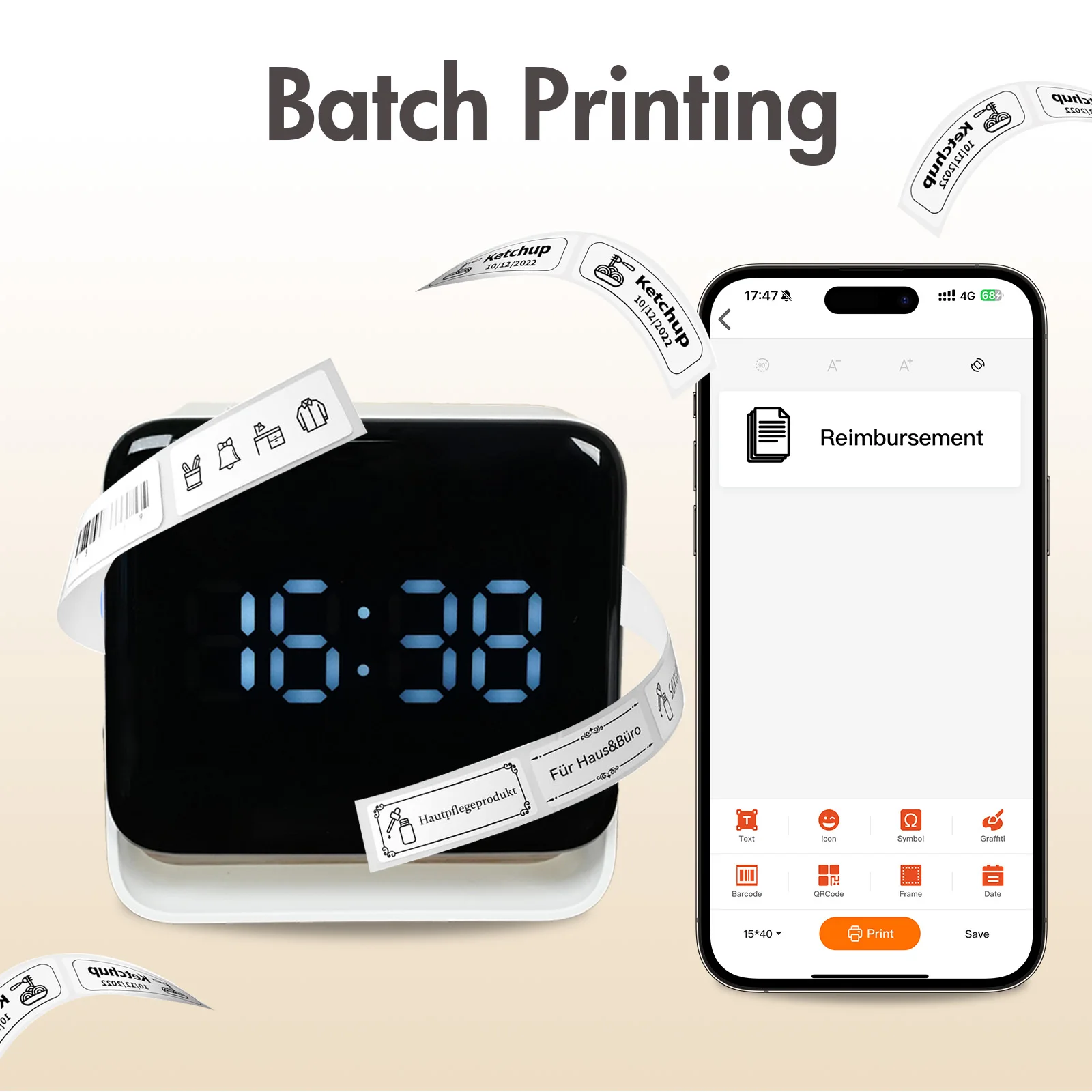 صانع طابعة حرارية صغيرة للملصقات المحمولة سماعة لاسلكية تعمل بالبلوتوث ملصقات الطابعة المحمولة للشركات الصغيرة شعار مكتب المنزل #1