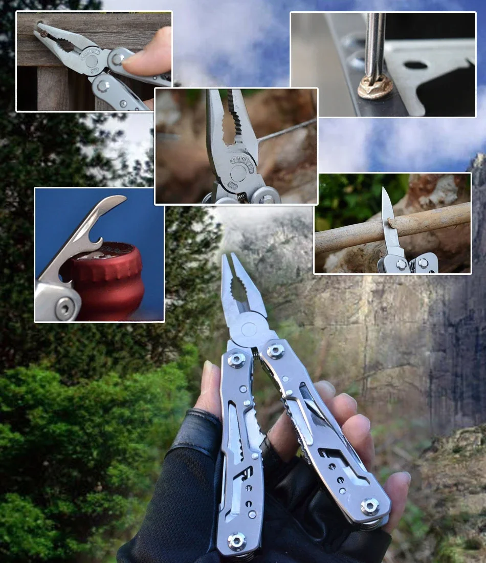 Stainless Steel Multi-tool Pliers Outdoor Combination Knife Pliers Folding Portable Multi-purpose Pliers Tools