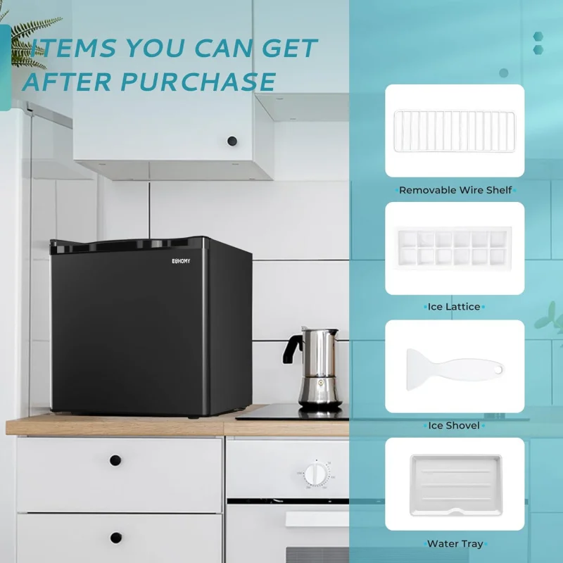 

(UUX) Мини-холодильник 1,7 куб. фута с морозильной камерой, компактный двусторонний холодильник с одной дверью, регулируемый термостат, энергосбережение, M UQ