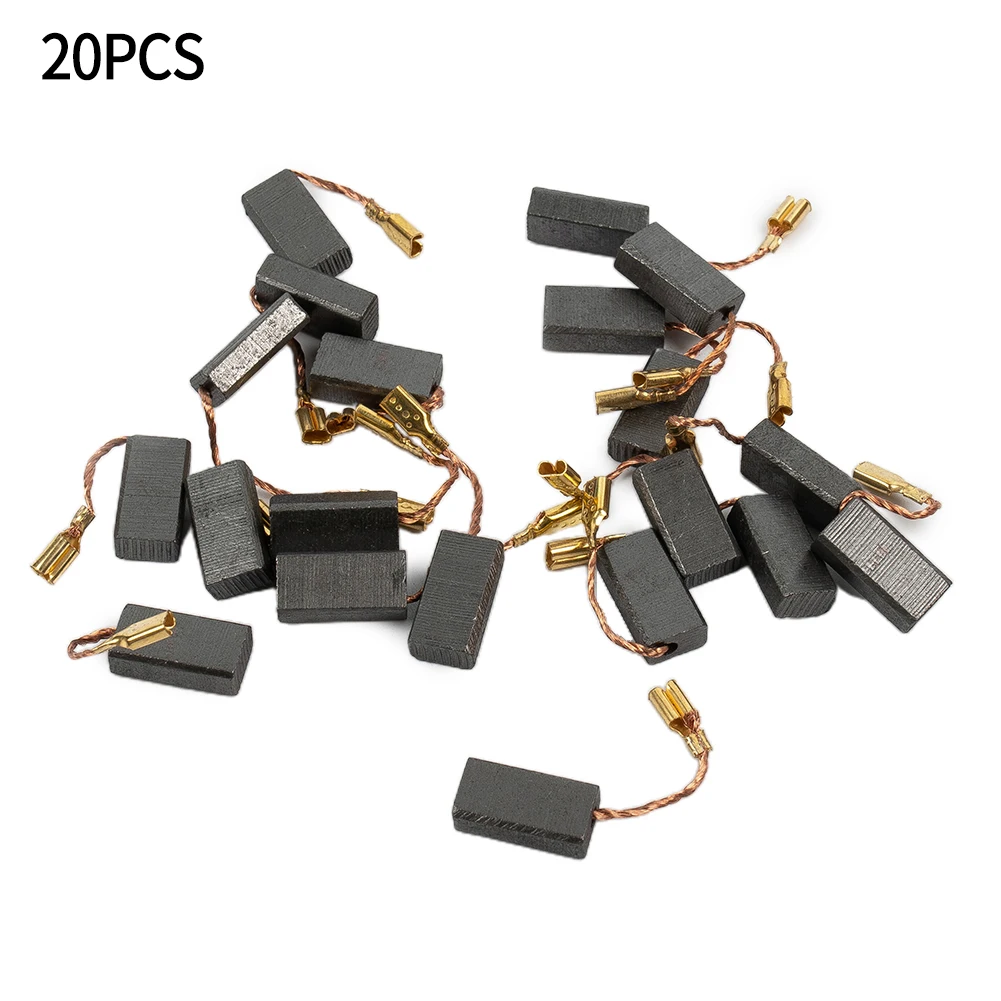 Power Tool Accessories 20PCS Carbon Brushes Metal For General Motor Angle Grinder 15mm X 8mm X 5mm Tool Mechanical Transmission