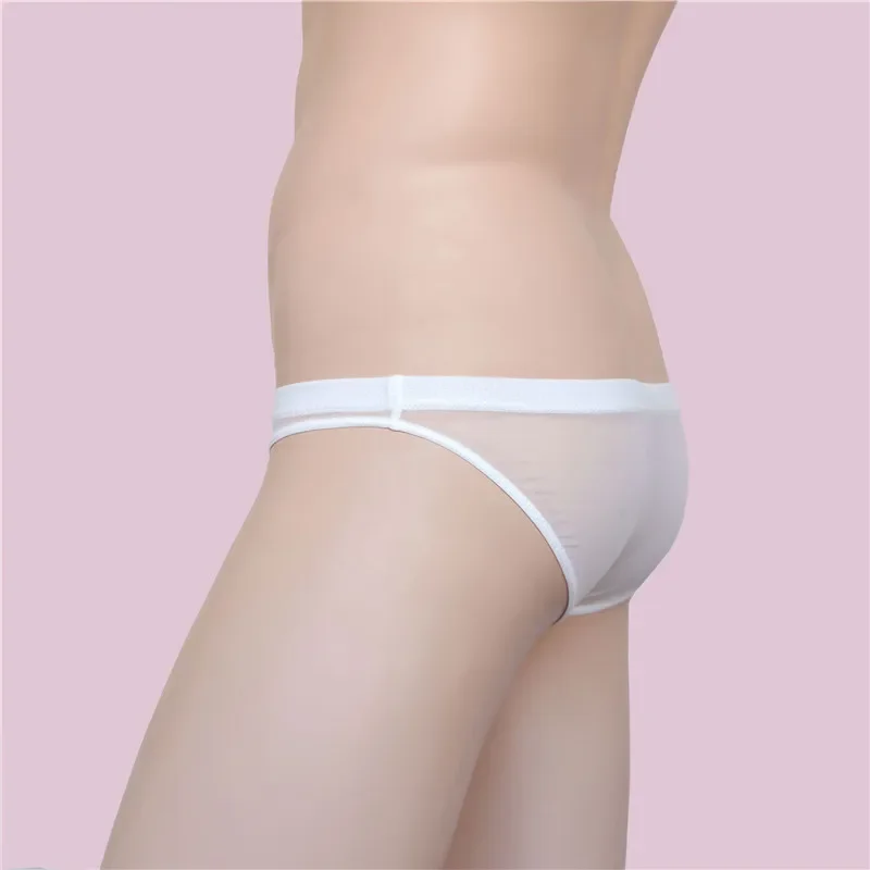 Sexy Men's Underwear Ice Silk/mesh Perspective Erotic Gay U Convex Pouch Brief Thin Quick Dry Breathable Elastic Seamless Bikini