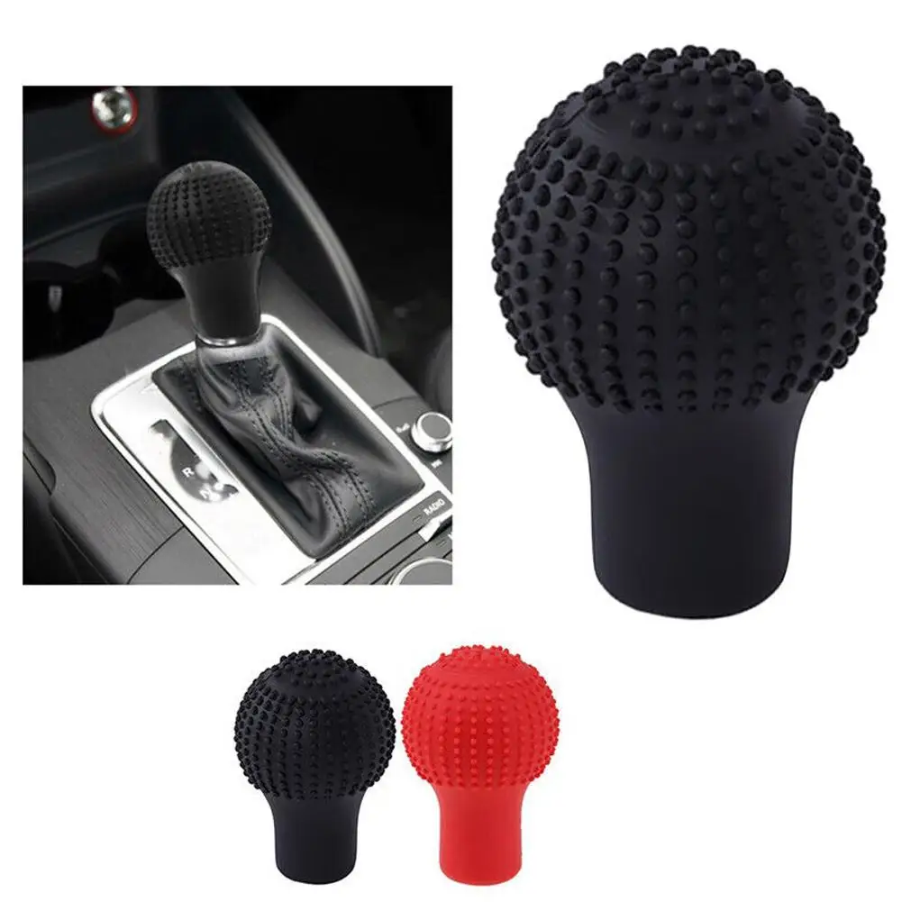 

Car Gear Shift Knob Cover Silicone Universal Round Manual Shifter Handbrake Knob Non-slip Cover Interior Parts