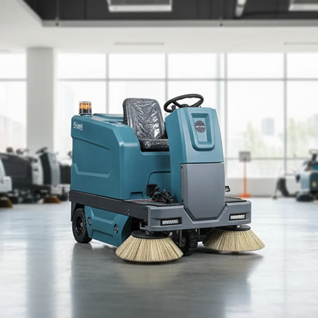 

S1400 Electric Ride-on Floor Sweeper New Gradeability for Underground Parking Decks