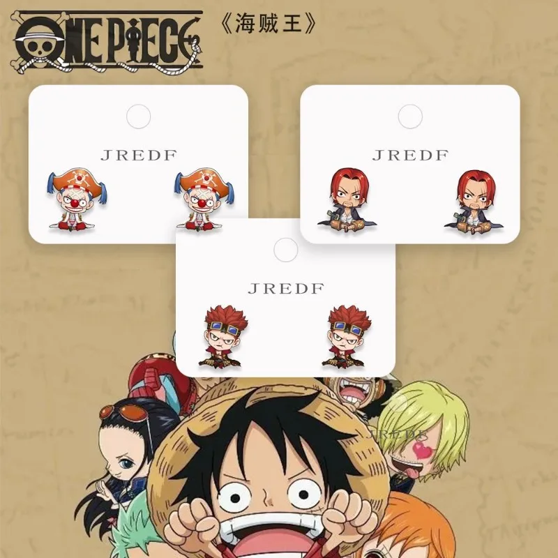 قطعة واحدة لوفي زورو أقراط لطيف الكرتون شخصية الإبداعية موضة غير مثقوب 925 الفضة إبرة أقراط هدية عيد ميلاد #4