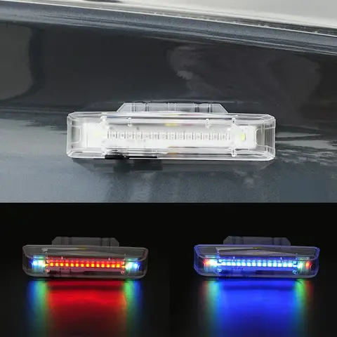 Waterproof Tail Lights USB Rechargeable Led Strobe Light Solar Powered Warning Light Vehicle Supplies For Car Truck SUVs