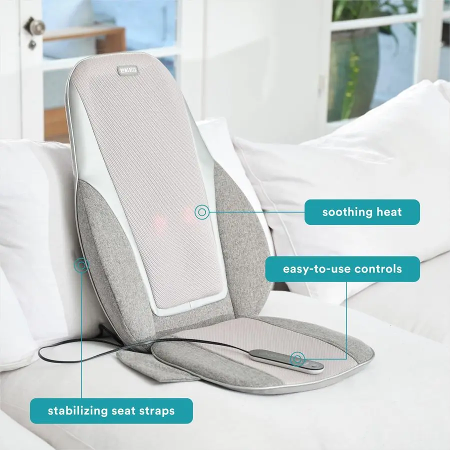 وسادة تدليك الاهتزاز Shiatsu Kneading amp مع الحرارة، العجن العميق، جهاز التحكم عن بعد المحمول، موجات الاهتزاز القطني، 3 مناطق تدليك