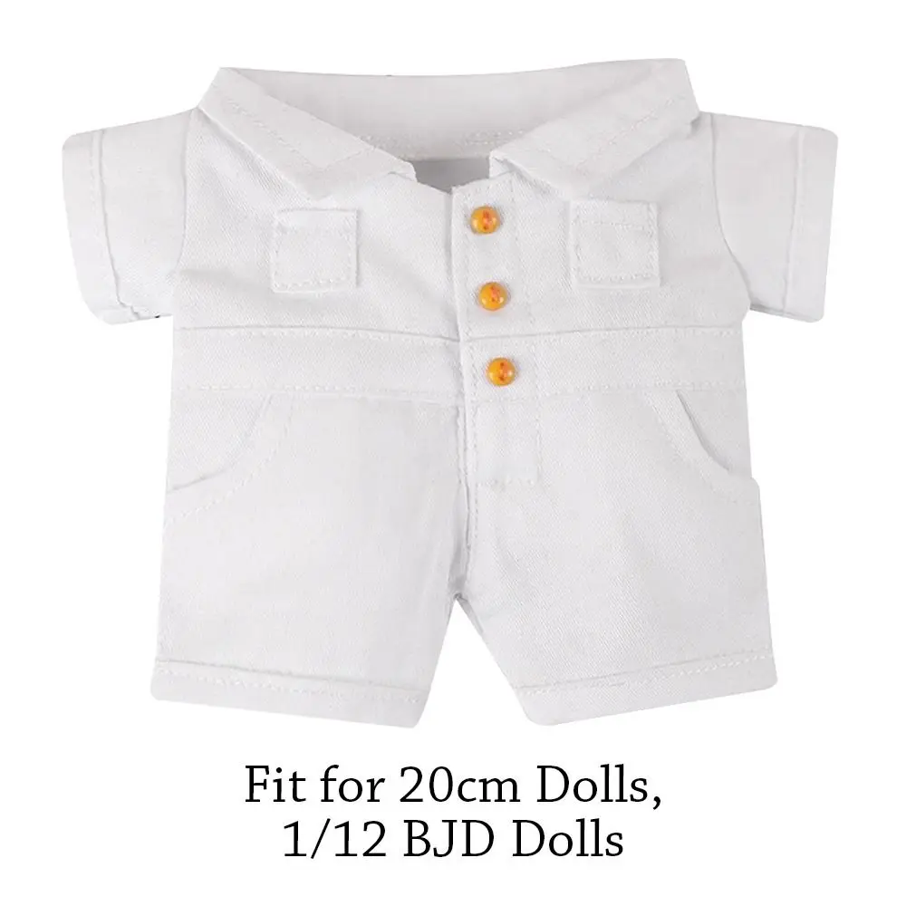 1 conjunto de 7 estilos de macacão de carga terno 1/12 roupas de bonecas moda calças de algodão ternos 20cm calças de boneca 20cm roupas de boneca