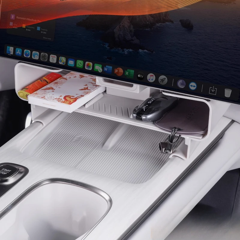 

Центральный экран управления под ящиком для хранения, коврик для хранения Xiaomi SU7, модифицированные аксессуары, автомобильные аксессуары, автомобильный ящик для хранения