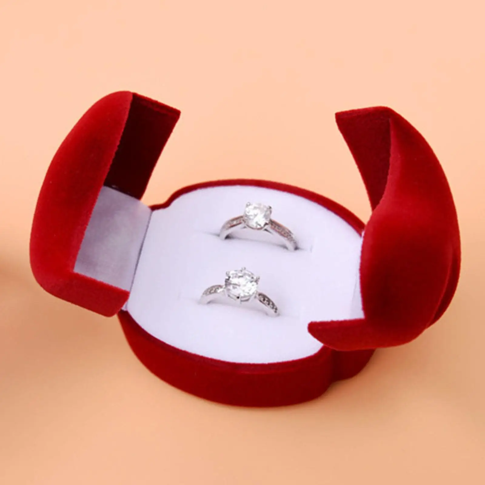

Heart with Heart Wedding Rings Box Jewelry Gift Box for Evenings Event Banquet