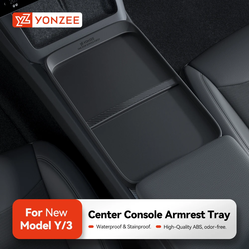 

YZ For Tesla Model Y Juniper 2025 Model 3 Highland 2024 2025 Center Console Organizer Tray Armrest Storage Box Tray Accessories
