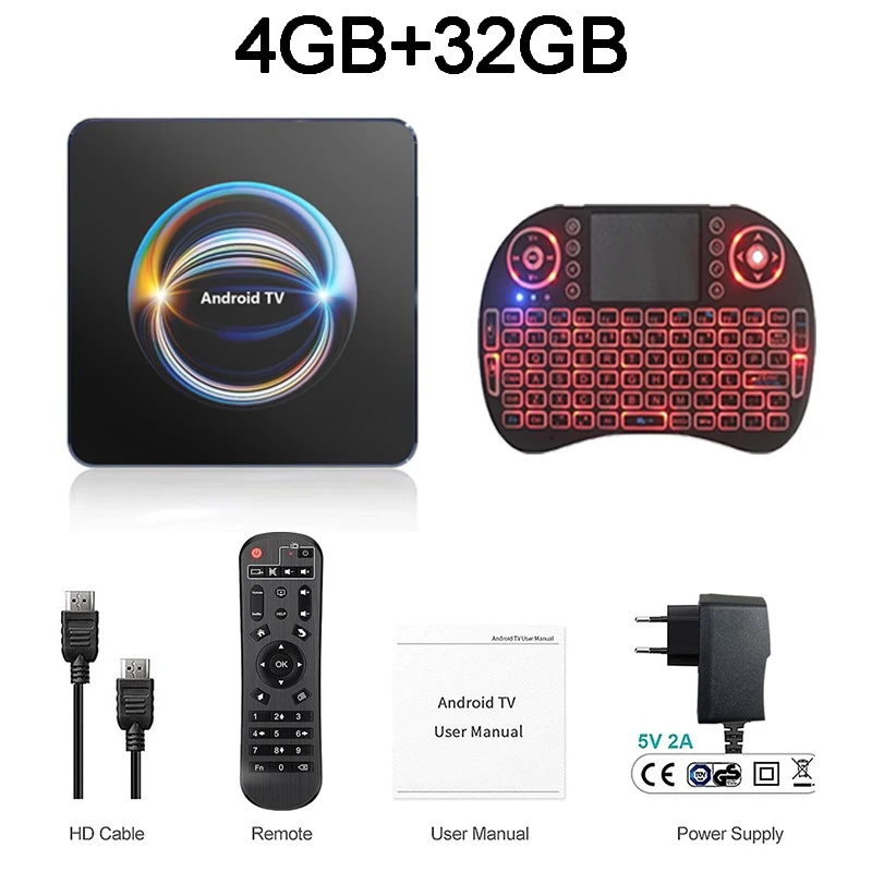 Android 16.0 Smart TV Box 8K HD Streaming IPTV Mediaspeler HDMI Bluetooth Dual WiFi 2.4G & 5G Set Top Box Ondersteuning YouTube Netflix