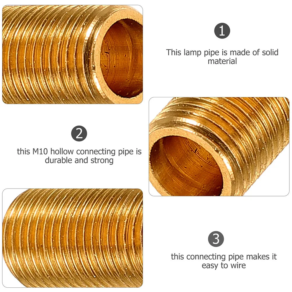 Mamelons de lampe en laiton creux, connecteurs de tige de lampe filetés, pièces de rechange pour lampes, fixation d'éclairage, 8 pièces