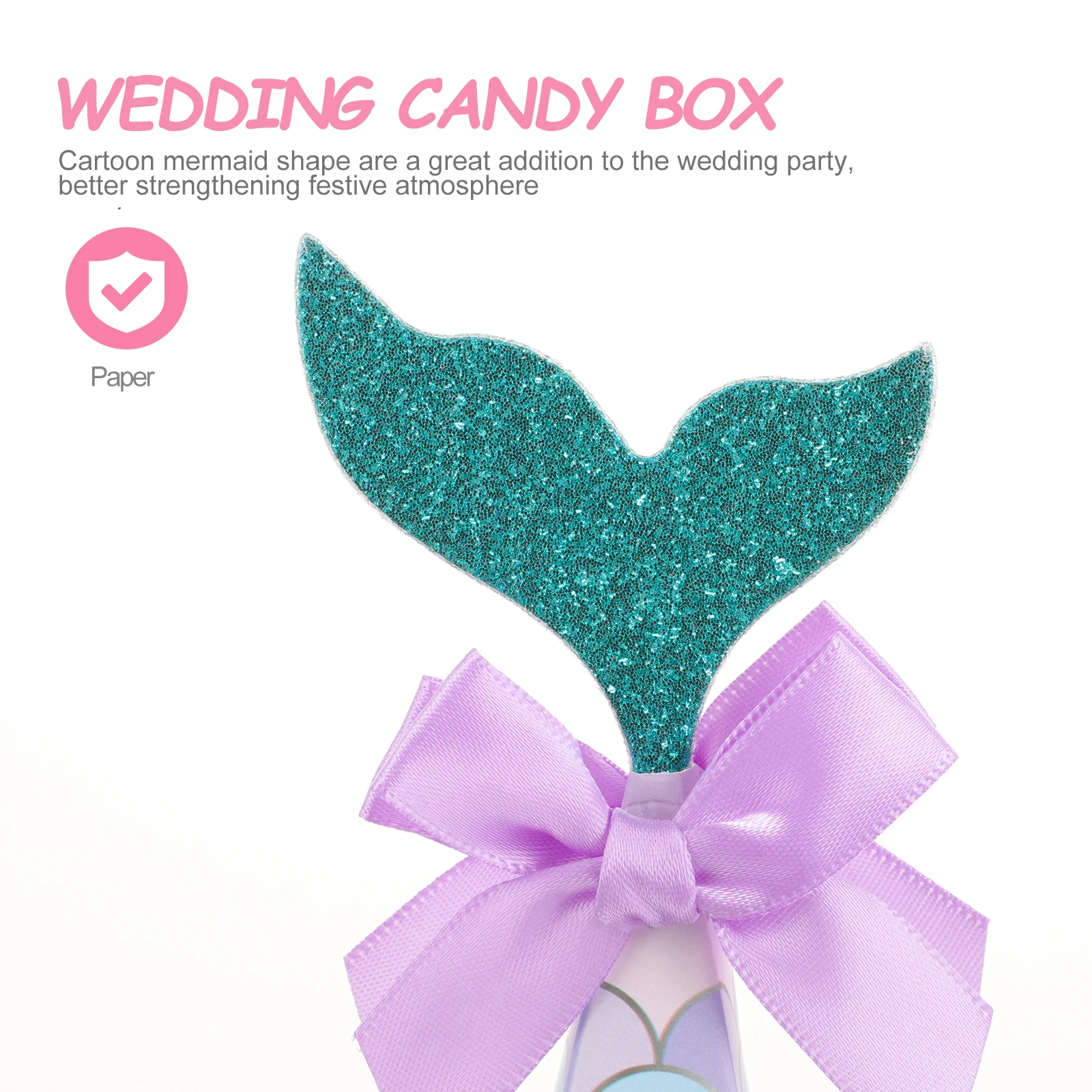 

20pcs Candy Box Mermaid Paper Containers Wedding Party Favors Boxes for Bride Birthday