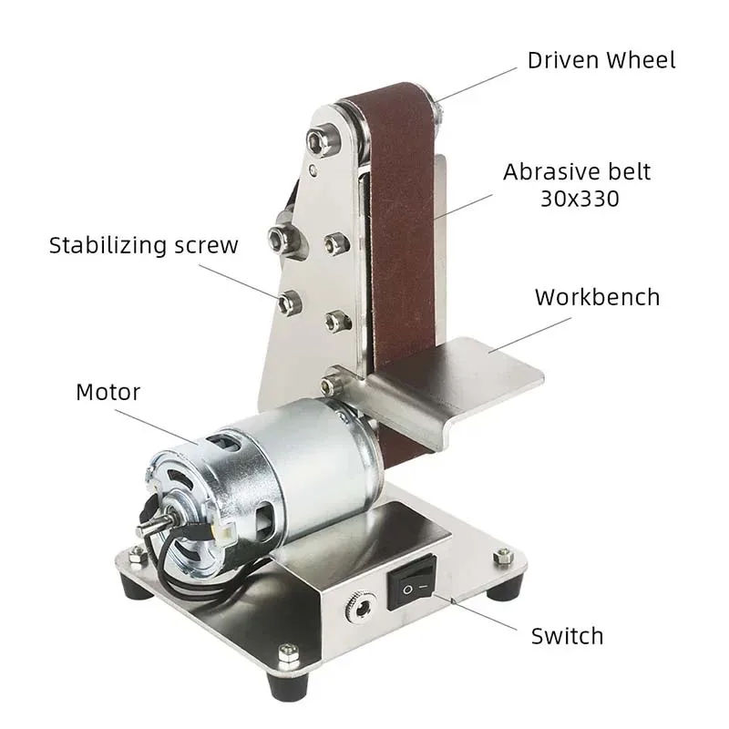 Mini Electric Belt Sander Household DIY Grinder Tool Knife Sharpener Sanding Machine Electric Sander Polisher
