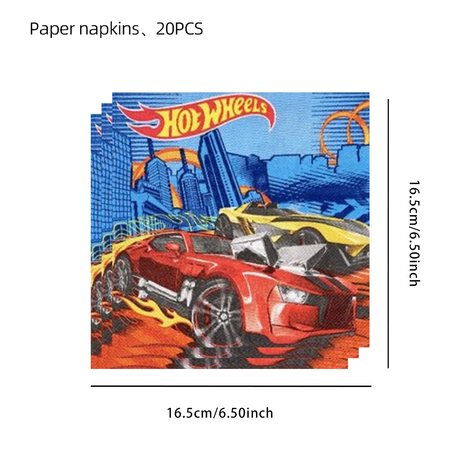 20pcs/lot Hot Wheels Birthday Napkins Race Car Disposable Paper Towel Paper Napkins for Happy Birthday Party Tableware Supplies