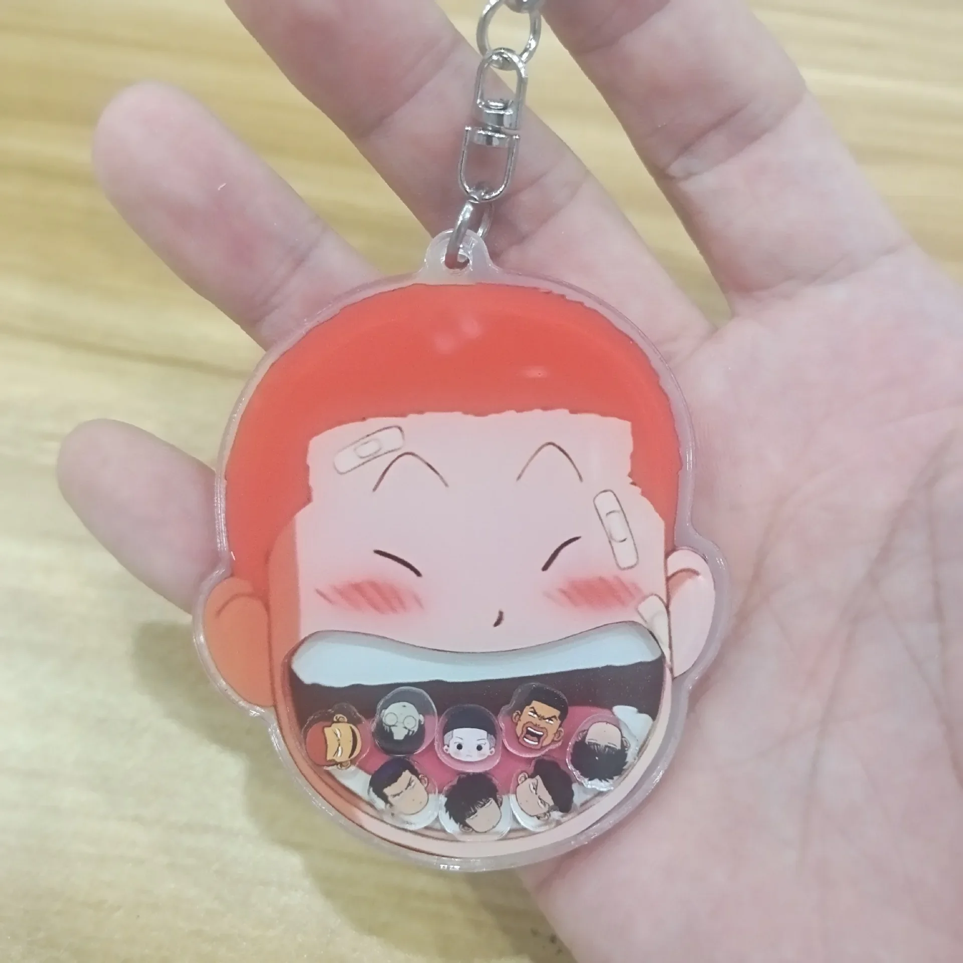 Slam and Dunk Shake Pendant Keychain Basketball Competition Funny Anime Character Peripheral Acrylic Keyrings Fun Presents