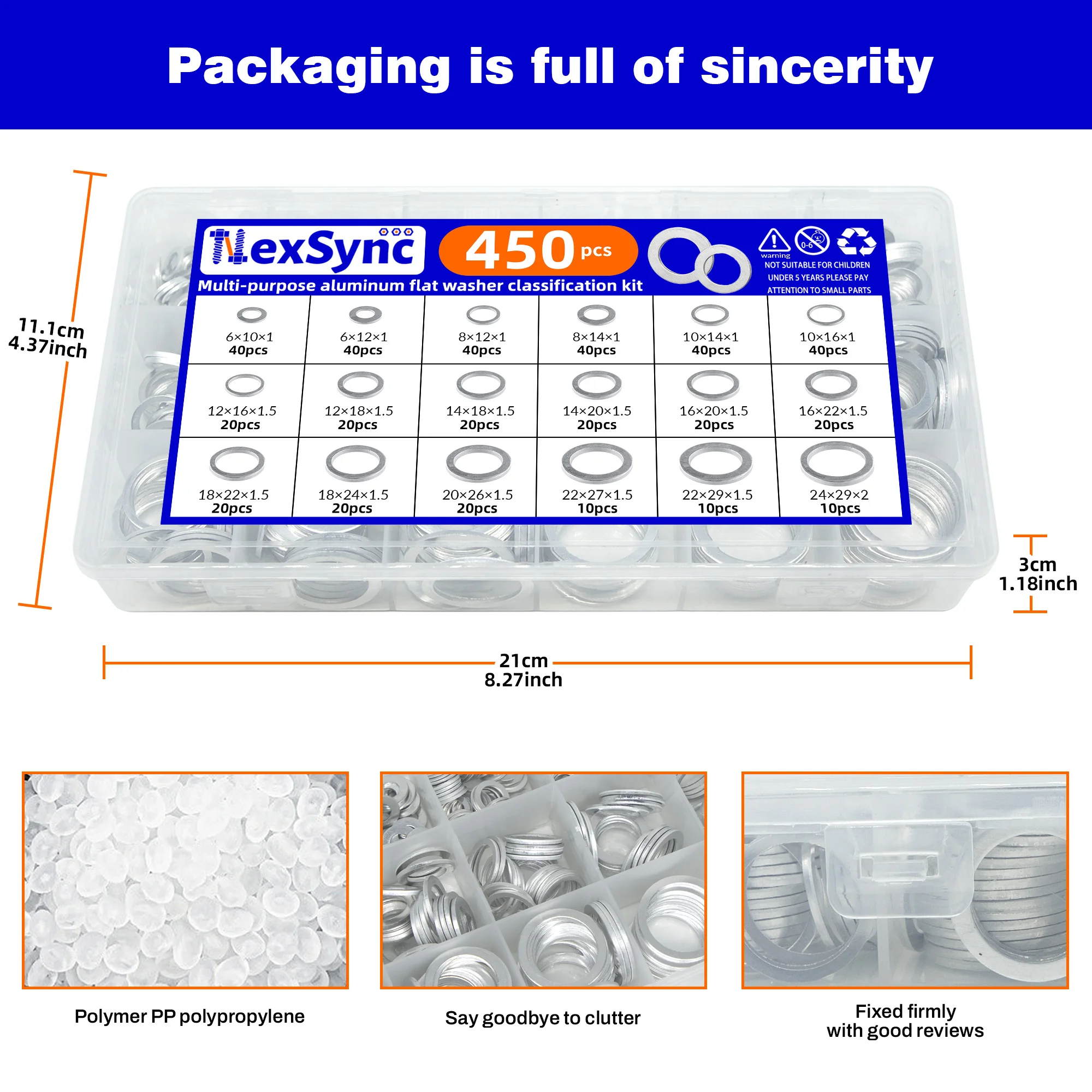 450Pcs Gaskets Washers Pure Aluminum Gasket Aluminum Flat Metal Washer Gasket Aluminum Sealing Rings