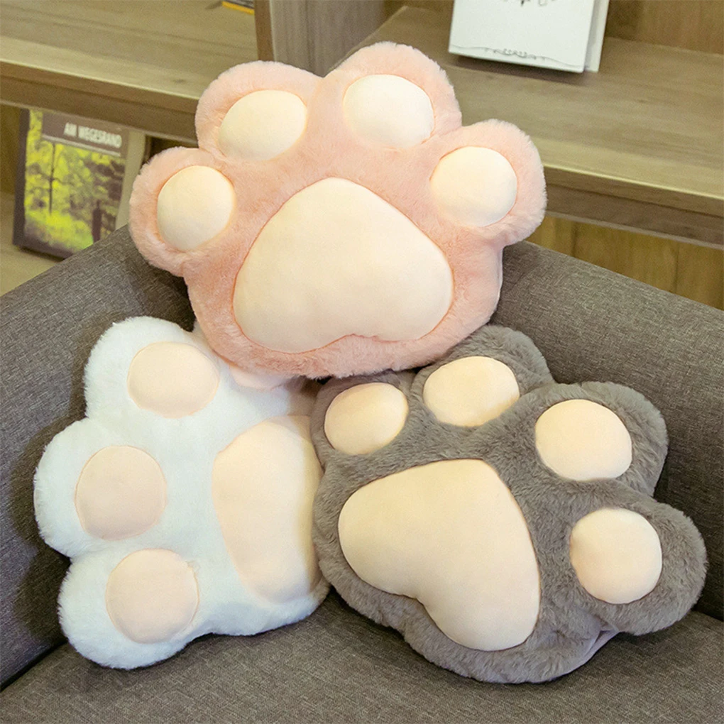 Almohada de felpa con forma de pata de animal, cojín de oficina relleno suave, cumpleaños para adultos