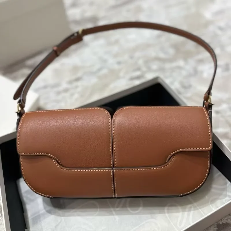 

Французская шикарная компактная горизонтальная седельная сумка, дизайн, длинный клатч, роскошная женская сумка на плечо, подмышки, классическая сумка на плечо