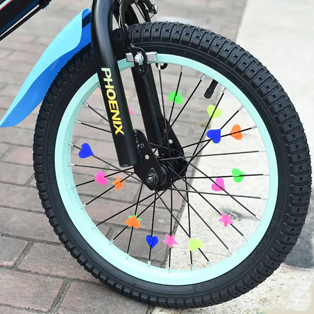 1 paquete de Clips de decoración coloridos para niños, accesorios de decoración para bicicletas con múltiples colores y formas, anticaída y antibordamiento