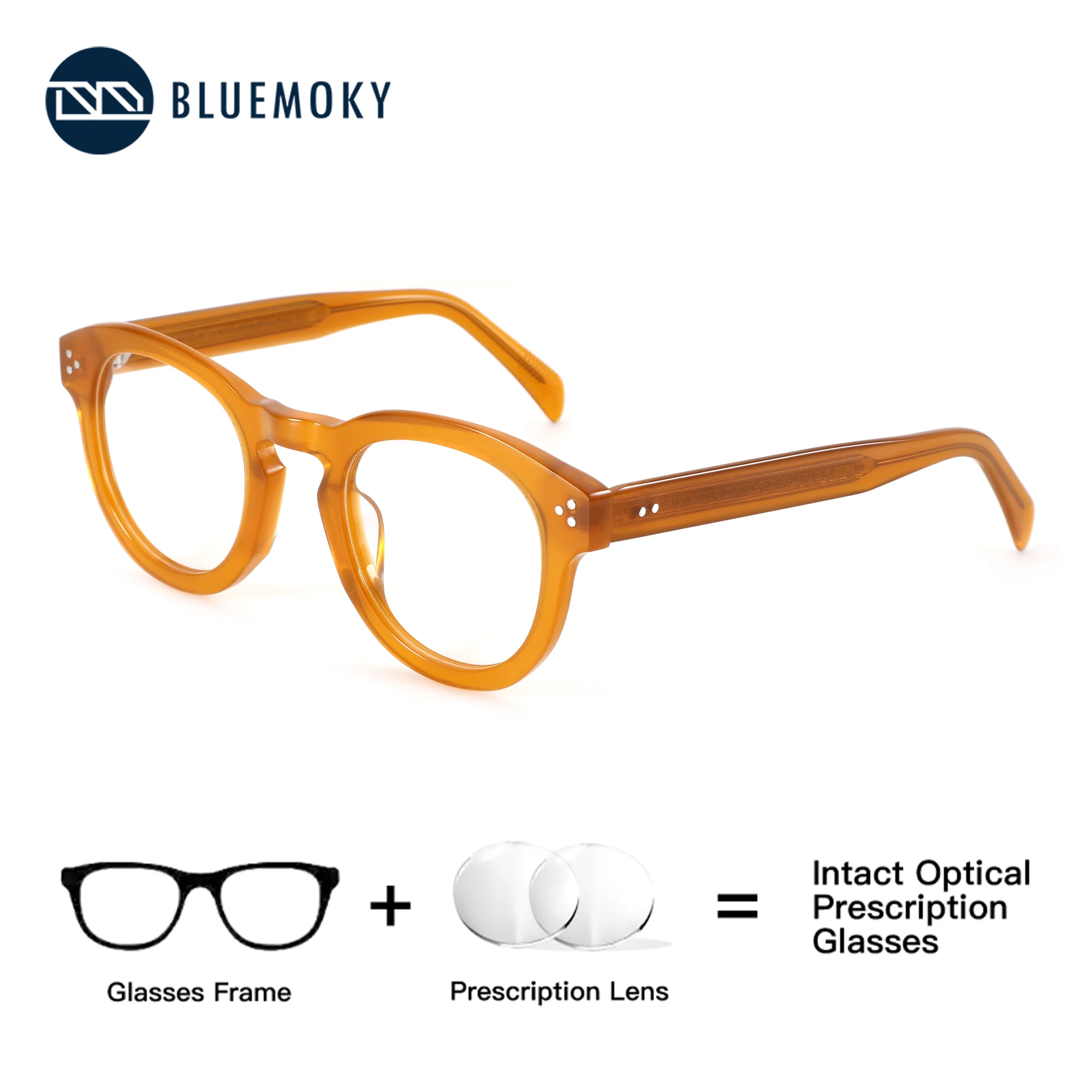 

BLUEMOKY Square Acetate Photochromic Prescription Glasses Women Blue Light Blocking Lenses Myopia Reading Corrective Wear