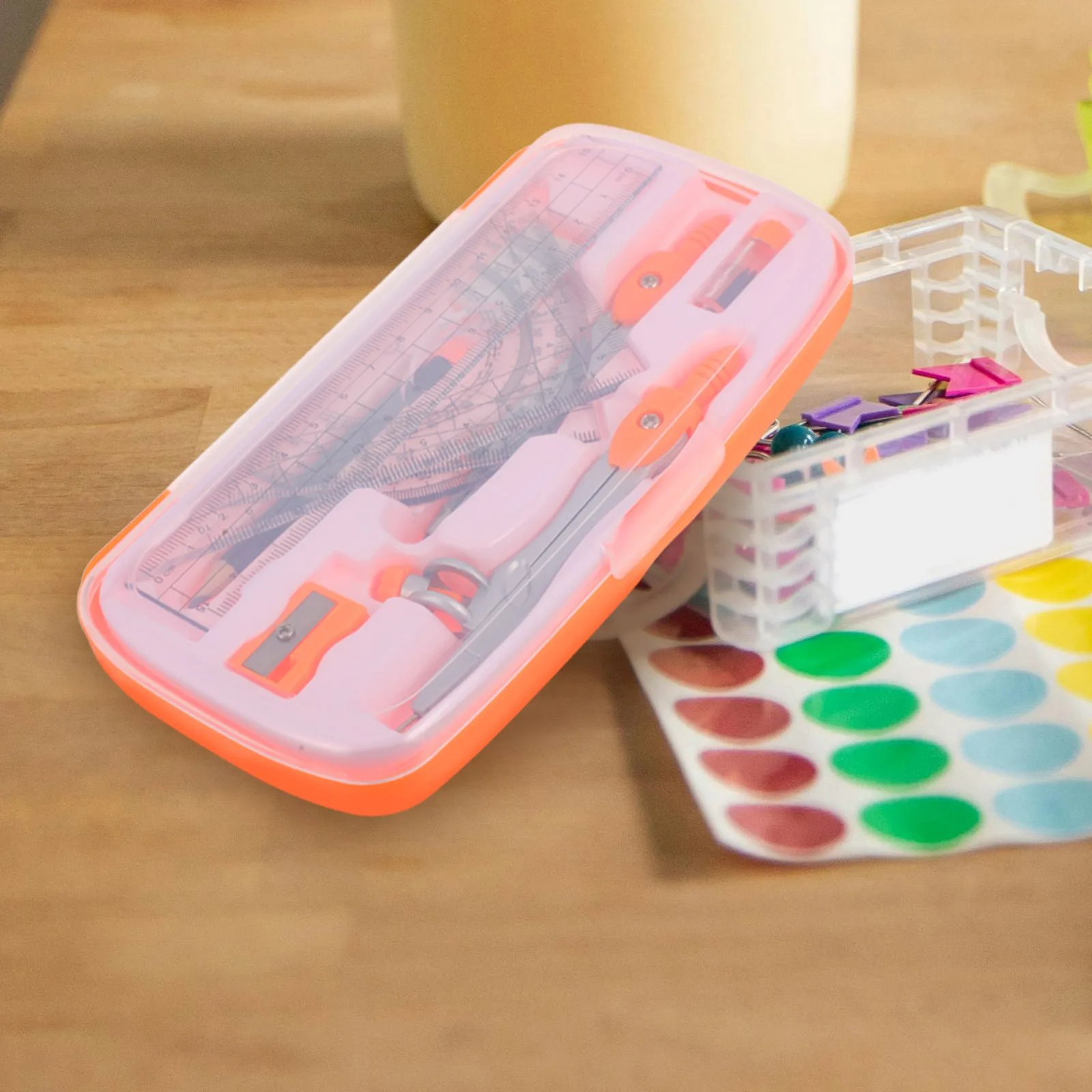 

Compass Set Geometry Protractor Ruler Drafting Supplies Math Tools Study Aids Drawing Compass Kit Plastic Alloy Precise